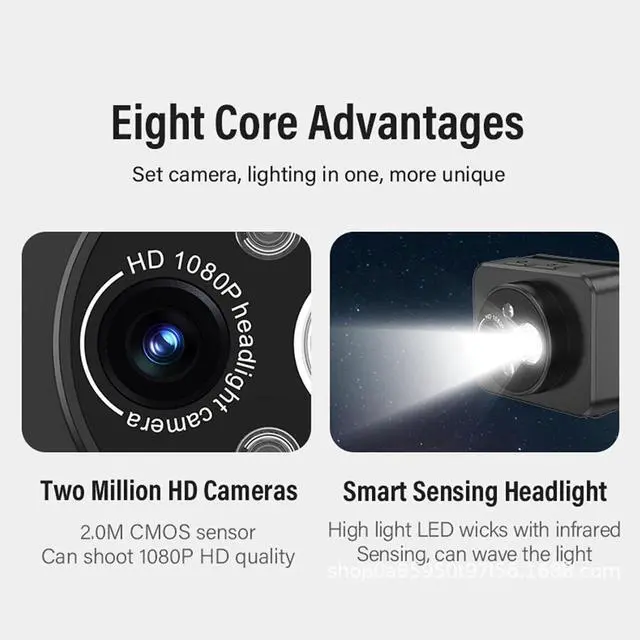 Alt view image 3 of 7 - Head Mounted Camera with LED Light, 2MP 1080p Head Cameras for Recordings, Portable Body Video Camera for Outdoor Sports Night