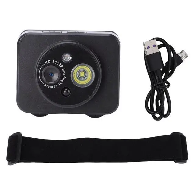 Alt view image 7 of 7 - Head Mounted Camera with LED Light, 2MP 1080p Head Cameras for Recordings, Portable Body Video Camera for Outdoor Sports Night