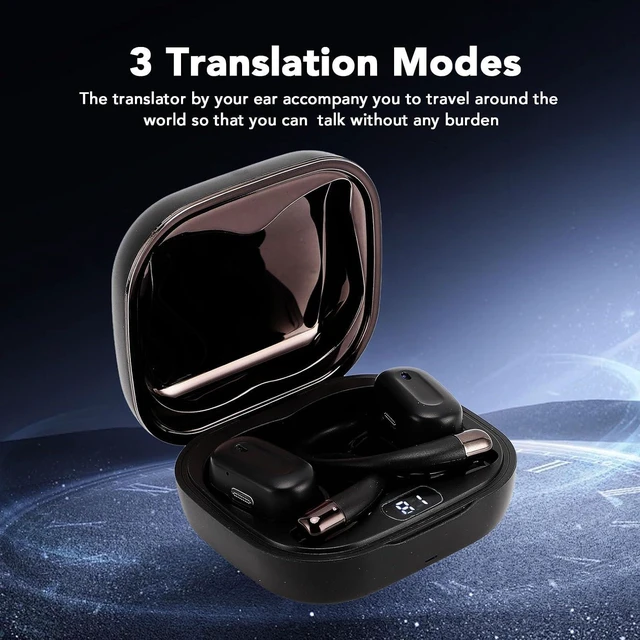 Alt view image 2 of 7 - Language Translator Earbuds, Bluetooth 5.4 Noise Reduction Language Translator Supports 133 Languages Real Time Translation, with APP, Perpetual Use