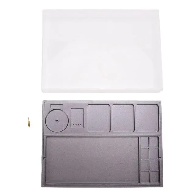 Alt view image 6 of 7 - Watch Parts Organizer, Watch Movement Tray, Watchmaker Tool Organizer Holder with Acrylic Dust Cover Parts Storage Box for Repair Crafting