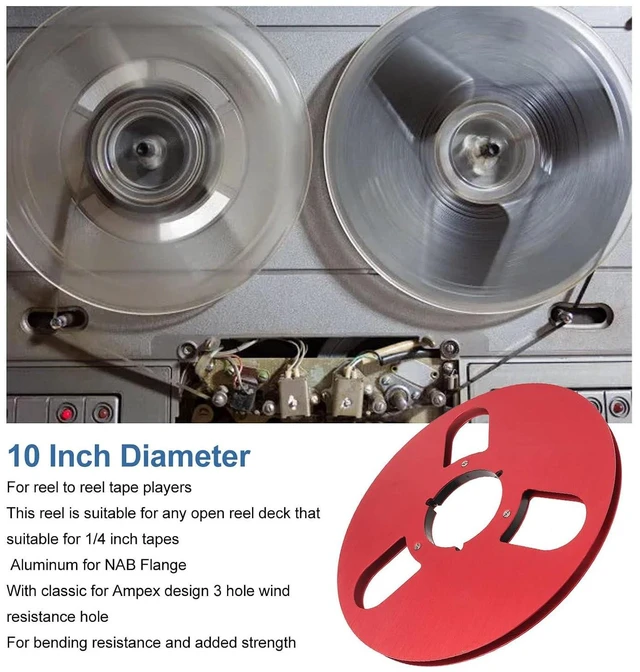 Alt view image 4 of 7 - 1 4 Inch 10 Inch Empty Take Up Reel for Nab Reel to Reel Tape Recorder, 3 Hole Aluminum Alloy Flange, Empty Tape Reel for Recording Sound Quality Improvement