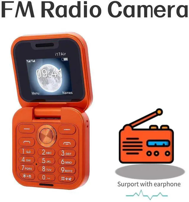Alt view image 3 of 7 - Unlocked Flip Phone, Dual SIM GSM Mobile Phone with Bluetooth 4.0 3.5mm Jack, Large Buttons Loud Speaker One Touch Dialing, Seniors Travel Work (Orange)