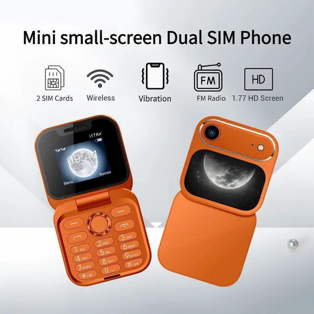Alt view image 6 of 7 - Unlocked Flip Phone, Dual SIM GSM Mobile Phone with Bluetooth 4.0 3.5mm Jack, Large Buttons Loud Speaker One Touch Dialing, Seniors Travel Work (Orange)
