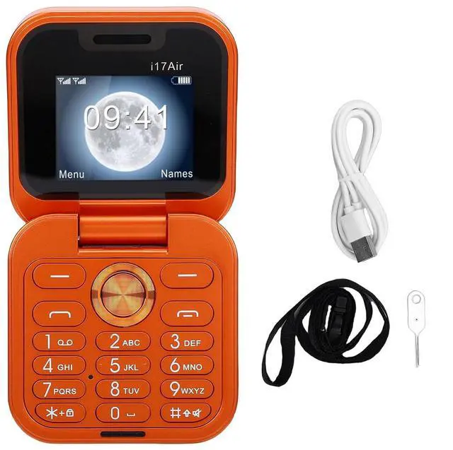 Alt view image 7 of 7 - Unlocked Flip Phone, Dual SIM GSM Mobile Phone with Bluetooth 4.0 3.5mm Jack, Large Buttons Loud Speaker One Touch Dialing, Seniors Travel Work (Orange)