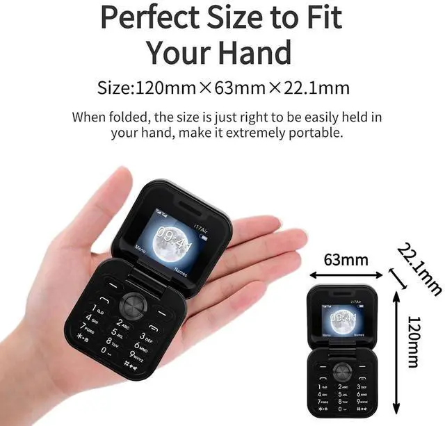 Alt view image 4 of 7 - Unlocked Flip Phone, Dual SIM GSM Mobile Phone with Bluetooth 4.0 3.5mm Jack, Large Buttons Loud Speaker One Touch Dialing, Seniors Travel Work (Black)