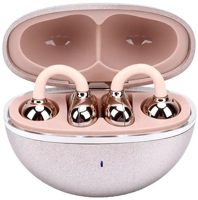 Main image of Clip On Earbuds, Bluetooth 6.0, Detachable Earrings (Rose Gold)