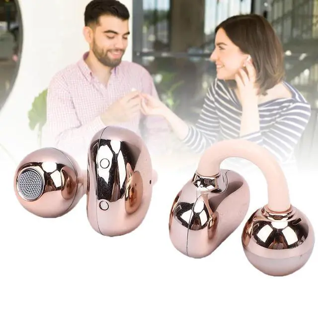 Alt view image 4 of 7 - Clip On Earbuds, Bluetooth 6.0, Detachable Earrings (Rose Gold)