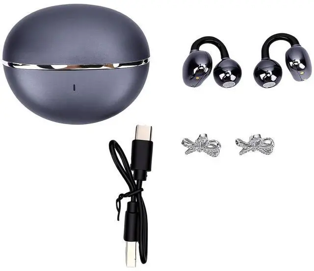 Alt view image 6 of 7 - Clip On Earbuds, Bluetooth 6.0, Detachable Earrings (Black)
