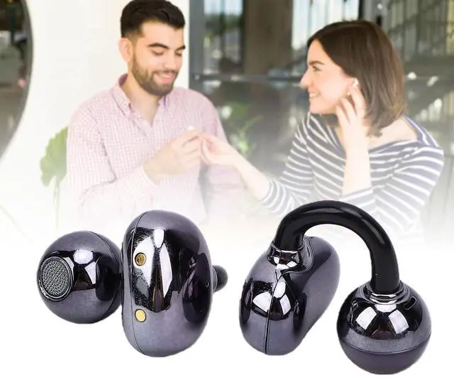 Alt view image 5 of 7 - Clip On Earbuds, Bluetooth 6.0, Detachable Earrings (Black)