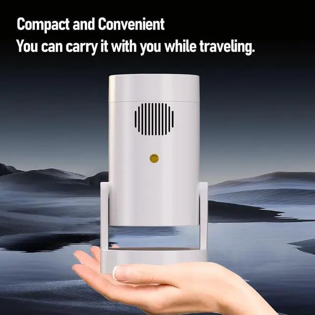 Alt view image 5 of 7 - Mini Portable Projector with 6000mAh Rechargeable Battery, 1080P Supported Outdoor Movie Projector, 180 Rotatable Built in Speaker for Bedroom, Camping, Kids