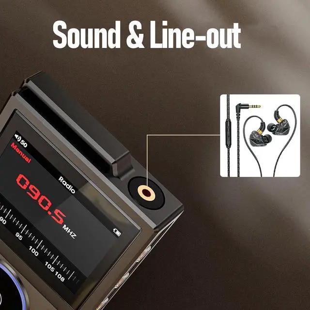 Alt view image 3 of 7 - HiFi MP3 Player with Bluetooth 5.4, Lossless DSD FLAC Player, Digital Audio Player Hi Res Portable Music Player with 16G Card, Support Up to 256G