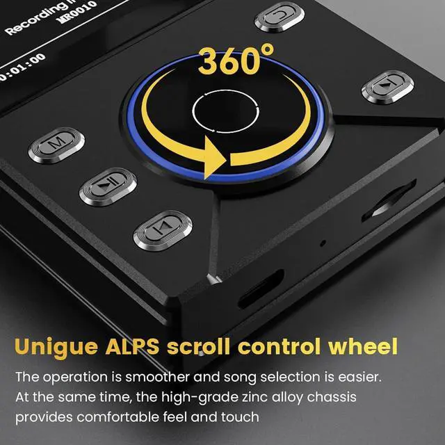 Alt view image 4 of 7 - HiFi MP3 Player with Bluetooth 5.4, Lossless DSD FLAC Player, Digital Audio Player Hi Res Portable Music Player with 16G Card, Support Up to 256G