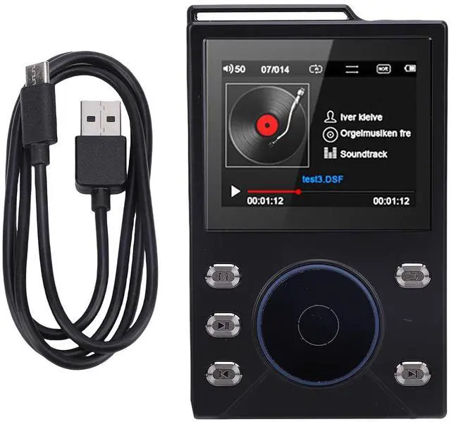 Alt view image 7 of 7 - HiFi MP3 Player with Bluetooth 5.4, Lossless DSD FLAC Player, Digital Audio Player Hi Res Portable Music Player with 16G Card, Support Up to 256G