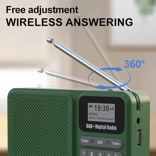 Alt view image 3 of 7 - Emergency Radio Digital DAB DAB+, Rechargeable Portable Solar Radio Multi Functional Bluetooth 5.0 Speaker LCD Display Time Setting