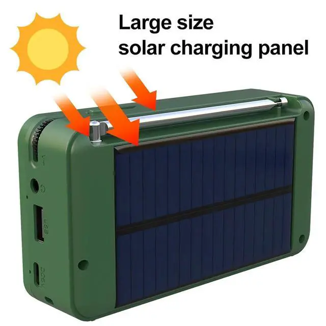 Alt view image 5 of 7 - Emergency Radio Digital DAB DAB+, Rechargeable Portable Solar Radio Multi Functional Bluetooth 5.0 Speaker LCD Display Time Setting