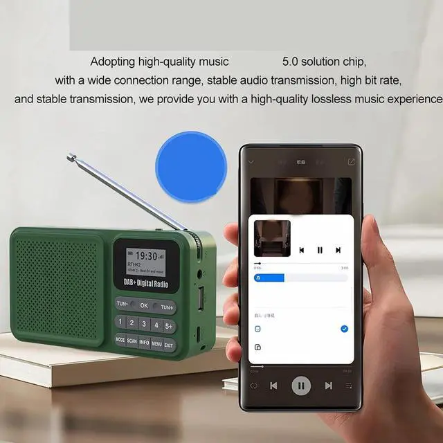 Alt view image 6 of 7 - Emergency Radio Digital DAB DAB+, Rechargeable Portable Solar Radio Multi Functional Bluetooth 5.0 Speaker LCD Display Time Setting