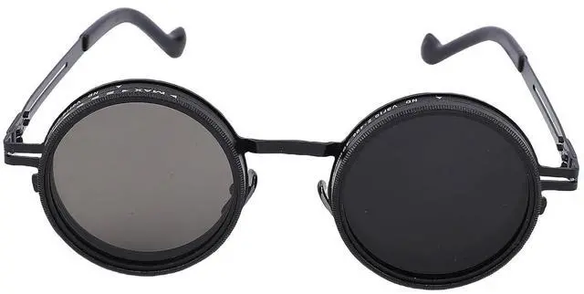 Main image of Adjustable Tint Sunglasses ND2-400 Filter 49mm Round Polarized for Men Women, Protection Glasses for Fishing Driving Outdoor, Metal Frame Stylish Sun Glasses