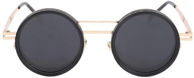 Main image of Adjustable Tint Sunglasses ND2-400 Polarized for Men Women, Round Metal Frame Protection Glasses for Fishing Driving Outdoor, Gold Frame Stylish Eyewear
