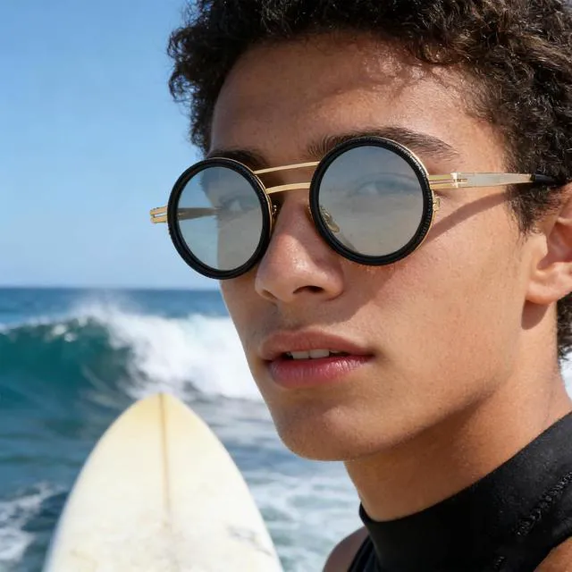 Alt view image 4 of 7 - Adjustable Tint Sunglasses ND2-400 Polarized for Men Women, Round Metal Frame Protection Glasses for Fishing Driving Outdoor, Gold Frame Stylish Eyewear