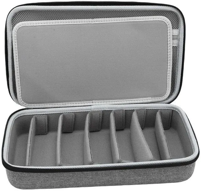 Main image of Travel Sunglasses Organizer Case Compact Hard Shell Storage Box Adjustable Slot for Multiple Glasses Gray Choice