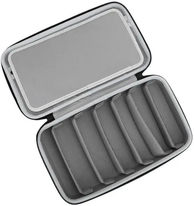 Alt view image 6 of 7 - Travel Sunglasses Organizer Case Compact Hard Shell Storage Box Adjustable Slot for Multiple Glasses Gray Choice