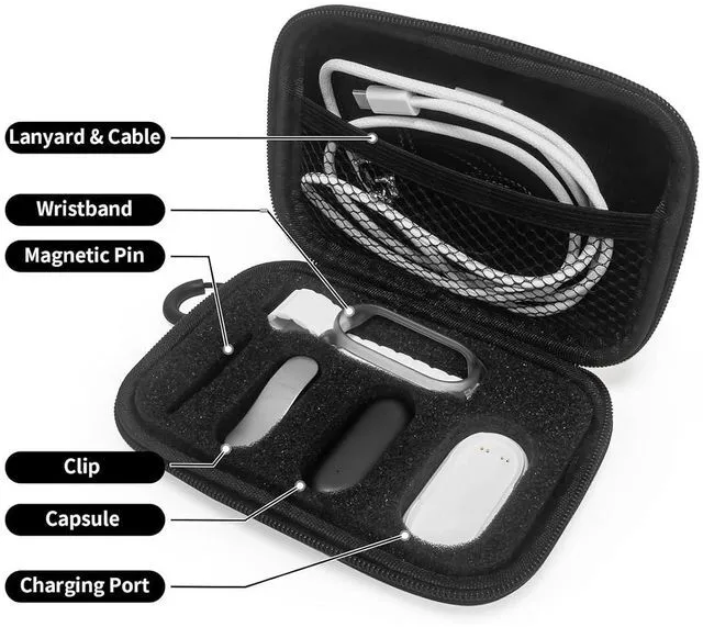 Alt view image 2 of 7 - Fashion Hard Case Compatible with PLAUD NotePin AI Voice Recorder, Water Proof Portable lightweight Plaud Storage Bag for all accessories, Custom Foam Insert