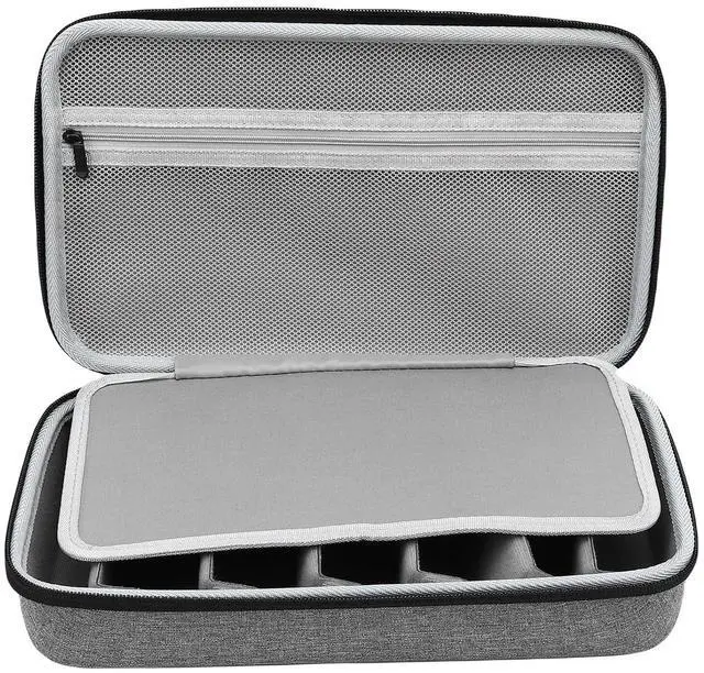 Alt view image 4 of 7 - Travel Sunglasses Organizer Case Compact Hard Shell Storage Box Adjustable Slot for Multiple Glasses Gray Choice