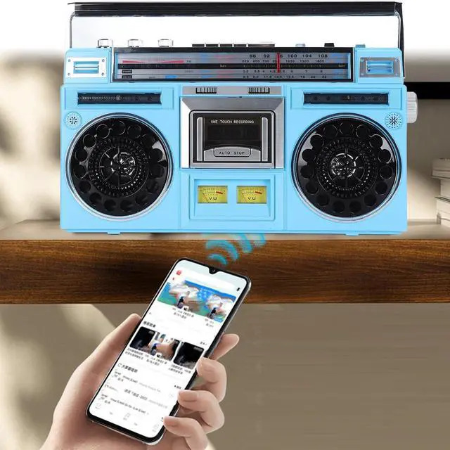 Alt view image 6 of 7 - Portable Cassette Tape Player - Retro Cassette Player, FM MW SW1 SW2 Radio Stereo, Bluetooth CasetteTape Player Recorder