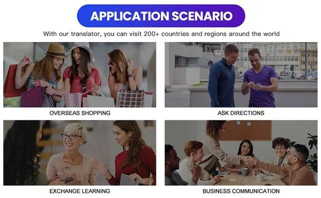 Alt view image 4 of 7 - Language Translator Earbuds in Real Time, Two Way Translator Device with APP for 144 Languages, Voice Translator for Travel, Learning, Business (Black)
