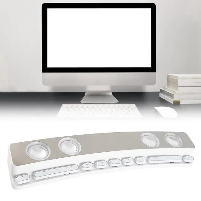 Alt view image 7 of 7 - Computer Speaker - Bluetooth 5.0 HiFi Stereo PC Gaming Speaker, Multi Fuctional RGB Wired Dual Mode Subwoofer Speaker with 13 Mechanical Keys, E Display (White)