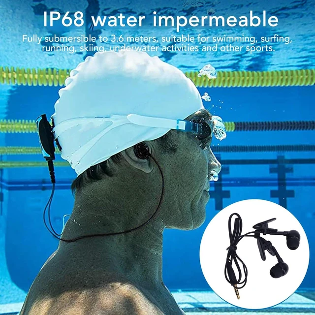 Alt view image 2 of 7 - Swimming Headphones, IP68 Swim Earburds with High Sound Quality,3.5mm Jack, 40cm Short Cable,for Swimming, Surfing