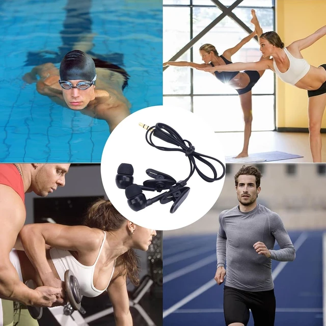Alt view image 5 of 7 - Swimming Headphones, IP68 Swim Earburds with High Sound Quality,3.5mm Jack, 40cm Short Cable,for Swimming, Surfing