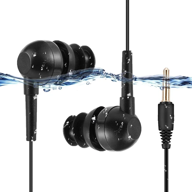 Alt view image 7 of 7 - Swimming Headphones, IP68 Swim Earburds with High Sound Quality,3.5mm Jack, 40cm Short Cable,for Swimming, Surfing
