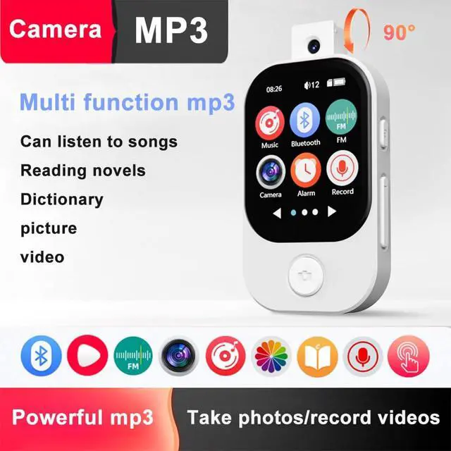Alt view image 2 of 7 - MP3 Player with 720P Camera, Multiple Formats, FM Radio, E Books, Alarm Clock, Stopwatch, Recording - Up to 128GB Expansion, 500mAh Battery (with 32G Memory Card)