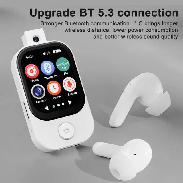 Alt view image 3 of 7 - MP3 Player with 720P Camera, Multiple Formats, FM Radio, E Books, Alarm Clock, Stopwatch, Recording - Up to 128GB Expansion, 500mAh Battery (with 32G Memory Card)