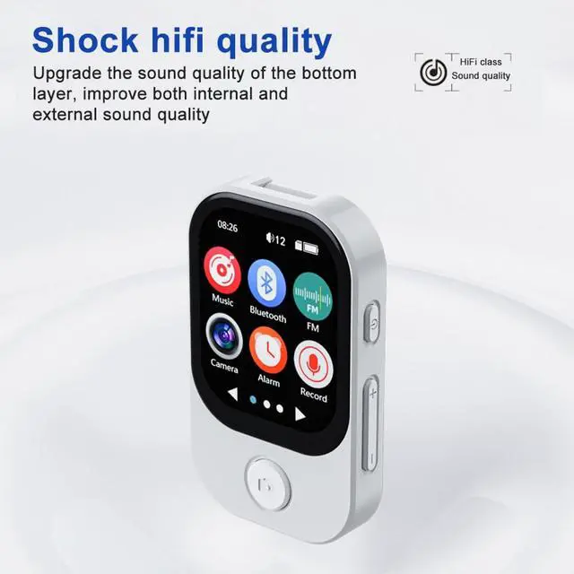 Alt view image 6 of 7 - MP3 Player with 720P Camera, Multiple Formats, FM Radio, E Books, Alarm Clock, Stopwatch, Recording - Up to 128GB Expansion, 500mAh Battery (with 32G Memory Card)