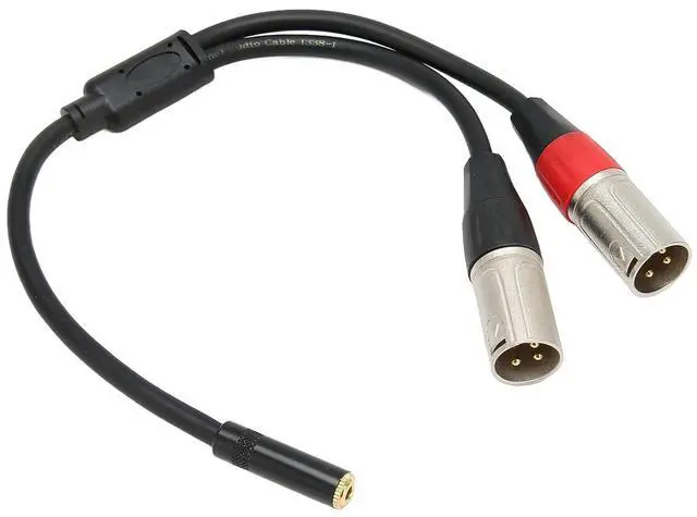 Main image of 3.5mm 1/8 to XLR Microphone Cable, Professional Connector Adapter,Balanced Dual XLR Male to 3.5mm Female Stereo Cable 1.0ft