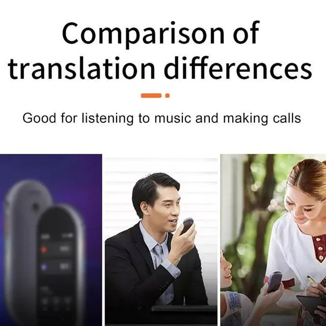 Alt view image 4 of 7 - Y113 Language Translator Earbuds, 144 Language Translator Device with Speakers, Bluetooth Noise Reduction Translator Device for Travel & Business, Fit for OS X Android, Pearl White