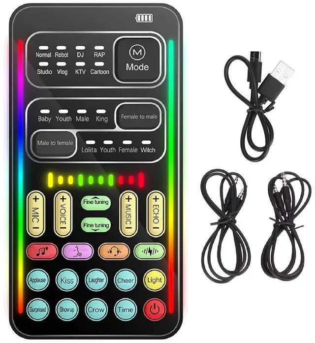 Alt view image 7 of 7 - Handheld Portable Voice Changers, 10 Scales Adjustable Sound Disguiser, Mini Multifunctional Voice Changer with 8 Sound Effects for , Live, PC