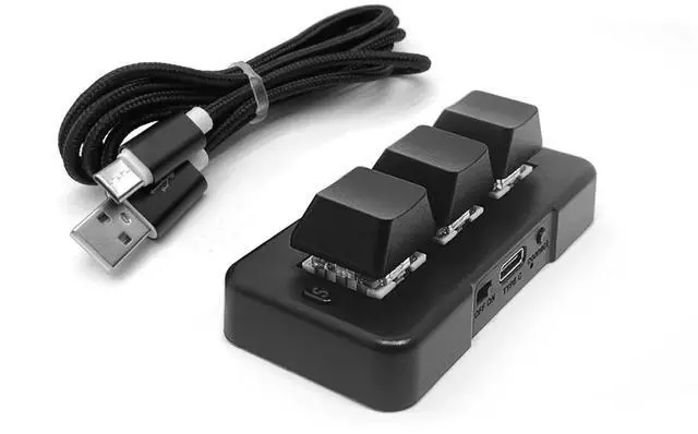 Main image of Mini 3-Key Mechanical Gaming Keyboard, RGB Backlight, Programmable Macro Keys with Software for PC, Wired USB Bluetooth 2.4G Connectivity