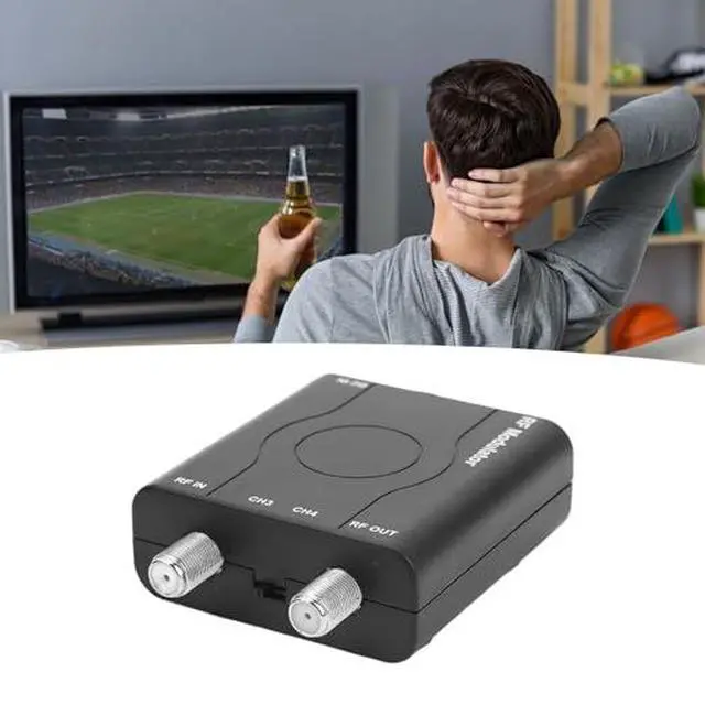 Alt view image 5 of 7 - HDMI RF Modulator Adapter, VHF RF Modulator HDMI Coaxial Converter, 1080P PLL Control of VHF Operating Frequency RFModulator for Home TV Game Console
