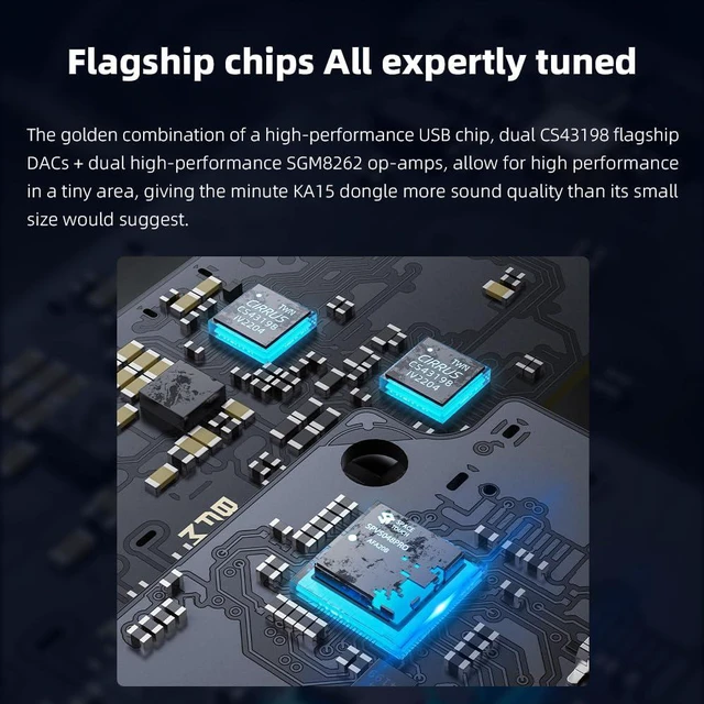 Alt view image 7 of 7 - KA15 Portable DAC and Headphone Amplifier (Blue)