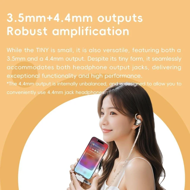 Alt view image 5 of 7 - /Snowsky Tiny Portable DAC & Headphone Amplifier, Hi-Res USB DAC, PEQ Precision Tuning, PCM 384kHz/DSD256 Decoding, Android App/Web Control, 3.5mm + 4.4mm Dual Outputs(Tiny B Black)