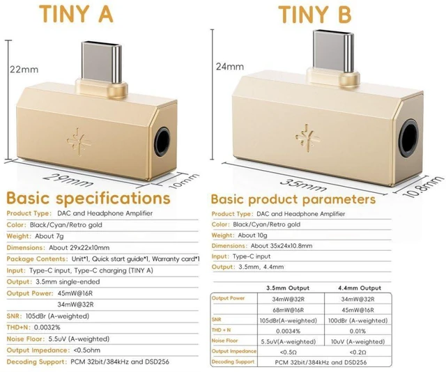 Alt view image 2 of 5 - /Snowsky Tiny Portable DAC & Headphone Amplifier, Hi-Res USB DAC, PEQ Precision Tuning, PCM 384kHz/DSD256 Decoding, Android App/Web Control,3.5mm + 4.4mm Dual Outputs(Tiny B Silver)