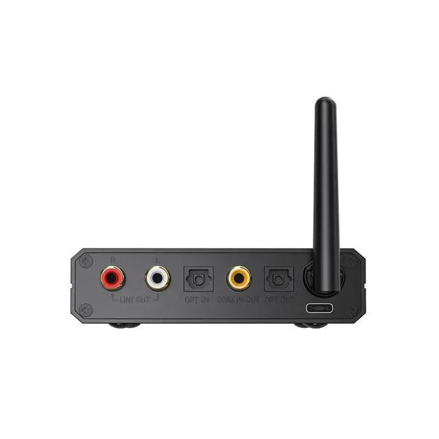 Alt view image 2 of 7 - BR13 HiFi Bluetooth 5.1 Music Receiver Long Range Bluetooth Adapter with USB DAC, LDAC/aptX Low Latency, OLED Display & RCA Optical Coaxial Output for Home Stereo,PC/TV