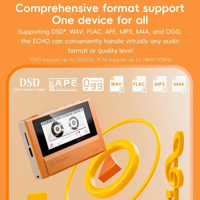 Alt view image 7 of 7 - Echo 4G Hi-Res Digital Audio Player, Dual DAC Bluetooth Music Player, 4.4mm Balanced Output, Color Screen, Portable DAP (Black 4G)