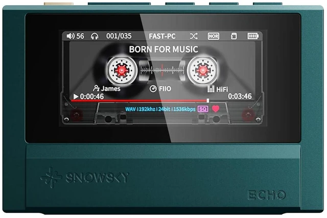 Main image of Echo 4G Hi-Res Digital Audio Player, Dual DAC Bluetooth Music Player, 4.4mm Balanced Output, Color Screen, Portable DAP (Green 4G)