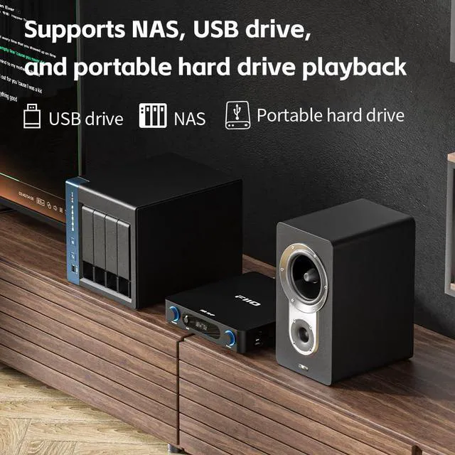 Alt view image 6 of 7 - AIRAMP All-in-One Desktop Amplifier, ES9020Q DAC, XMOS XU316, 120W×2 Class D Power Amp, Bluetooth 5.0, USB Optical Coaxial Input, Subwoofer Output