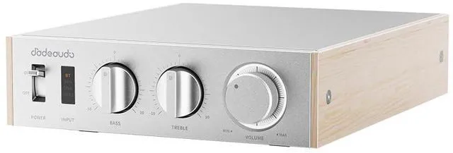 Main image of JadeAudio/ Level 1 Desktop HiFi Amplifier, 2×300W Class D Amp with Bluetooth LDAC, USB/Coax Input, Subwoofer Output, Compact Stereo Amplifier for Home Speakers (Silver(Without Adapter))
