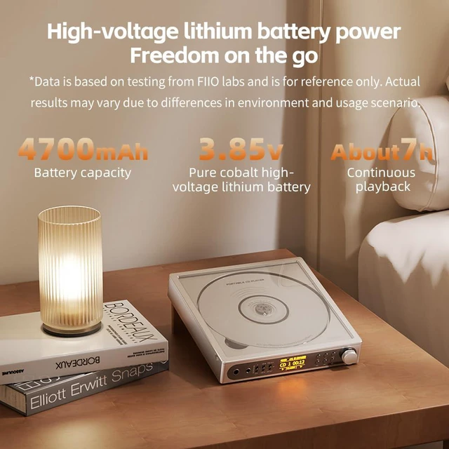 Alt view image 3 of 7 - DM15 Portable Stereo CD Player with True 24Bit R2R DAC, 1150mW+1150mW High-Power Output, aptX Adaptive Bluetooth Transmitter, 24 Sound Presets, USB/CD HiFi Audio, HD Display (Black)